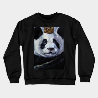 Panda with Crown Oil Painting Crewneck Sweatshirt